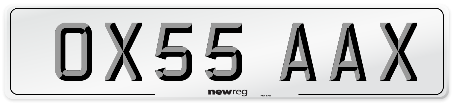 OX55 AAX Number Plate from New Reg